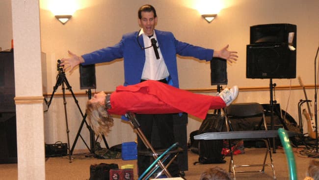 A member of the audience FLOATS in mid-air!